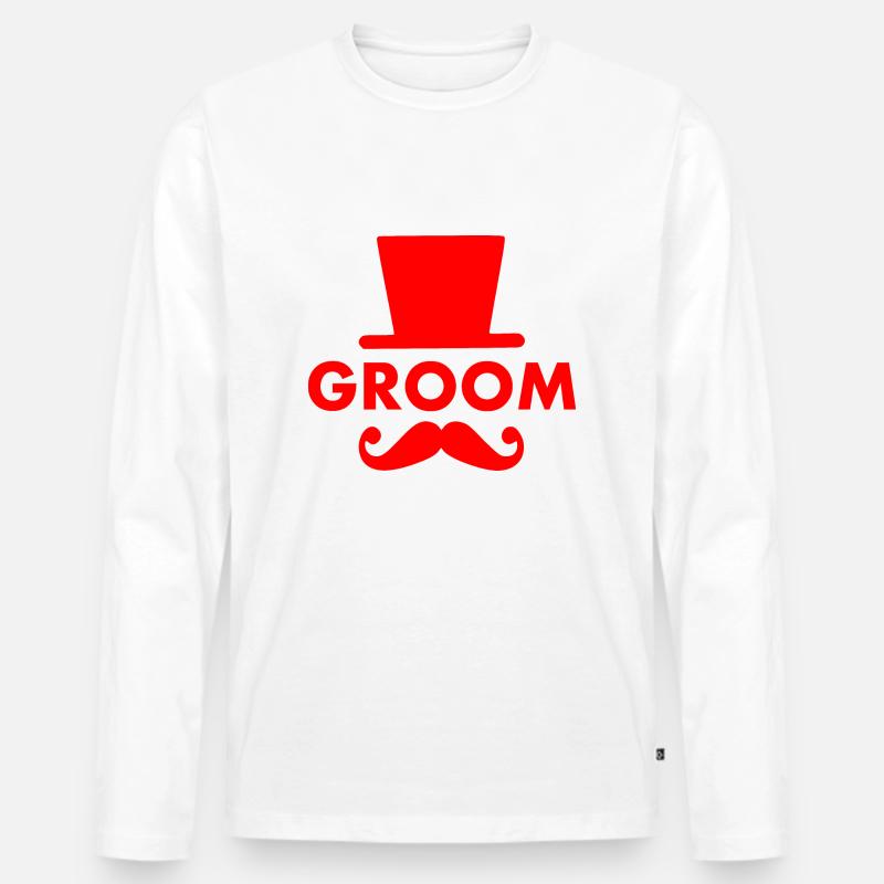 Groom - Männer Premium Bio Langarmshirt - Weiß
