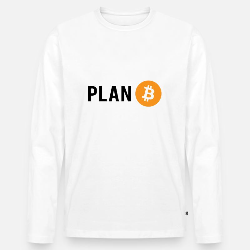 Plan B - Plan Bitcoin - Männer Premium Bio Langarmshirt - Weiß