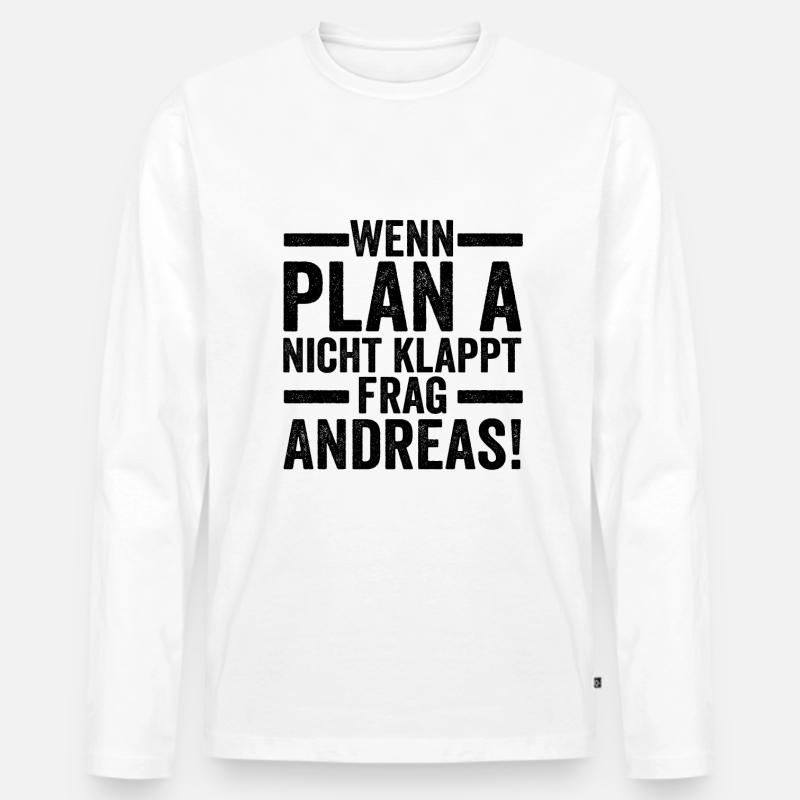 Vorname Andreas - Männer Premium Bio Langarmshirt - Weiß