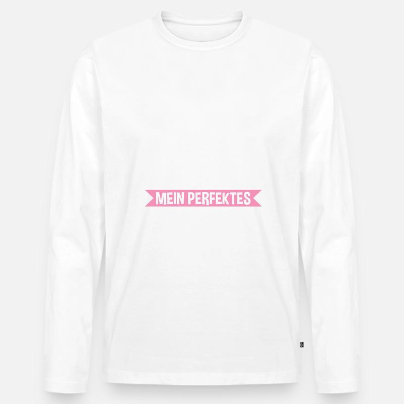 Mama Von 3 Kindern - Männer Premium Bio Langarmshirt - Weiß