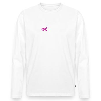Gemeinsam gegen Krebs rosa - Männer Premium Bio Langarmshirt - Weiß - Vorne - Nico (187cm)