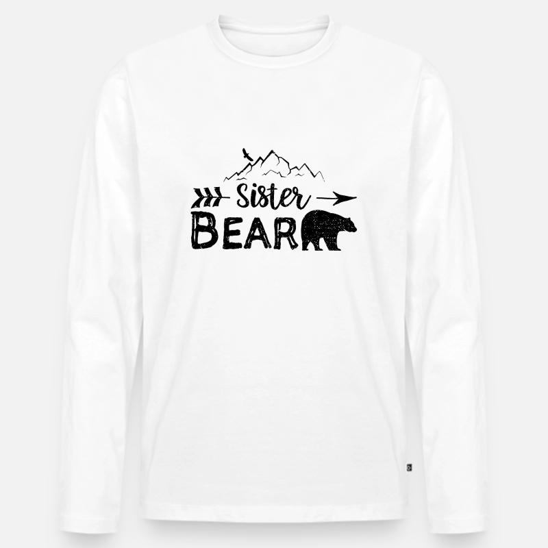 Sister Bear - Schwester - Männer Premium Bio Langarmshirt - Weiß