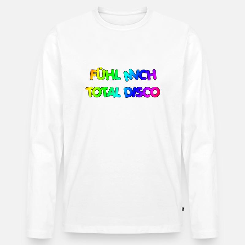 FÜHL MICH DISCO - Männer Premium Bio Langarmshirt - Weiß