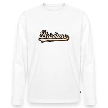 Vintage Brisbane Australie - T-shirt manches longues Premium bio Homme - blanc - Devant - Nico (187cm)