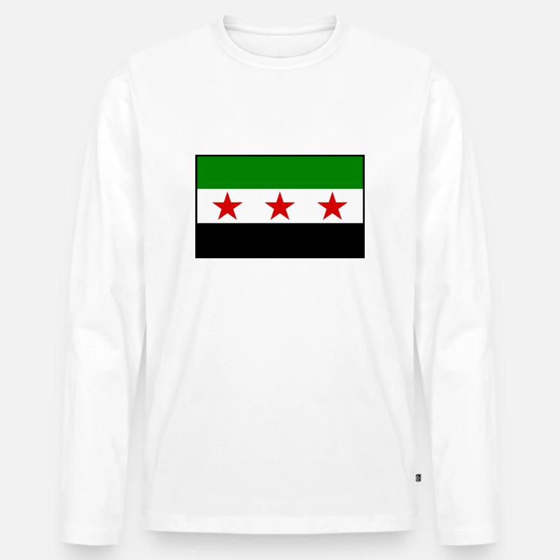 syrien flagge - Männer Premium Bio Langarmshirt - Weiß