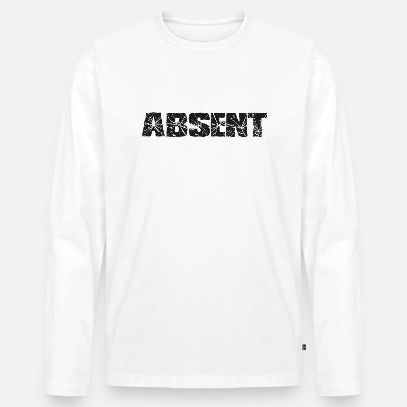 Absent, abwesend, Spruch - Männer Premium Bio Langarmshirt - Weiß