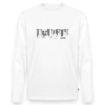 Soprano Ukulele Black White - Men's Premium Organic Long Sleeve Shirt - white - Front - Nico (187cm)