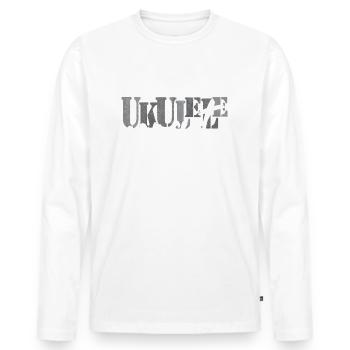 Ukulélé de concert Noir Blanc - T-shirt manches longues Premium bio Homme - blanc - Devant - Nico (187cm)