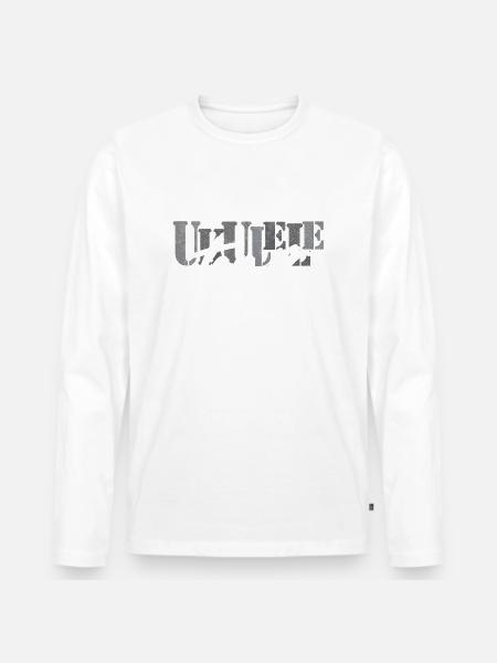 Ukulélé Ténor Noir Blanc - T-shirt manches longues Premium bio Homme - 