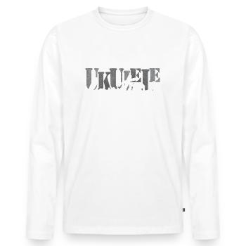 Baritone ukulele black white - Men's Premium Organic Long Sleeve Shirt - white - Front - Nico (187cm)
