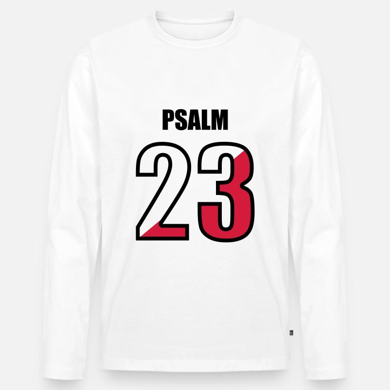 psalm 23 - Männer Premium Bio Langarmshirt - Weiß