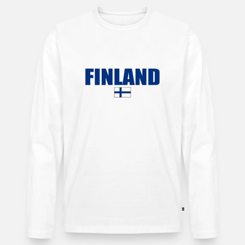 Finnland - Männer Premium Bio Langarmshirt - Weiß