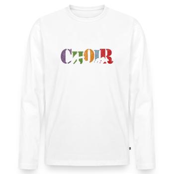 Chorale Chanteur ténor - T-shirt manches longues Premium bio Homme - blanc - Devant - Nico (187cm)