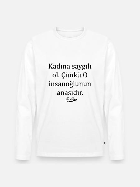 Hz. Ali Sözleri - Männer Premium Bio Langarmshirt - Weiß