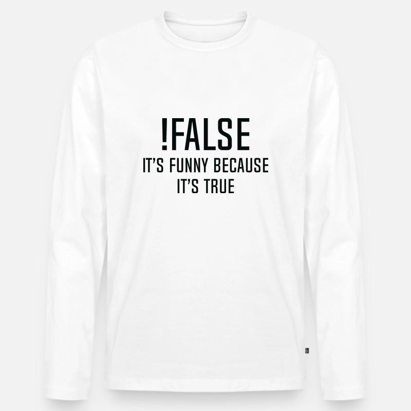 FALSE - Männer Premium Bio Langarmshirt - Weiß