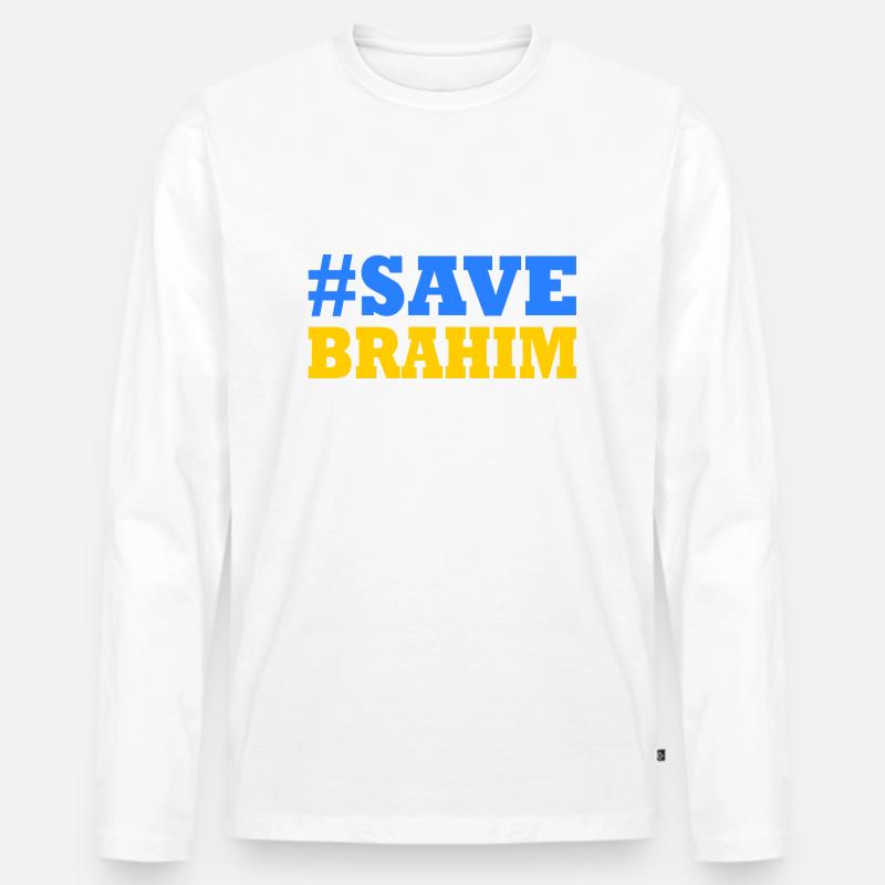 Save brahim - Männer Premium Bio Langarmshirt - Weiß
