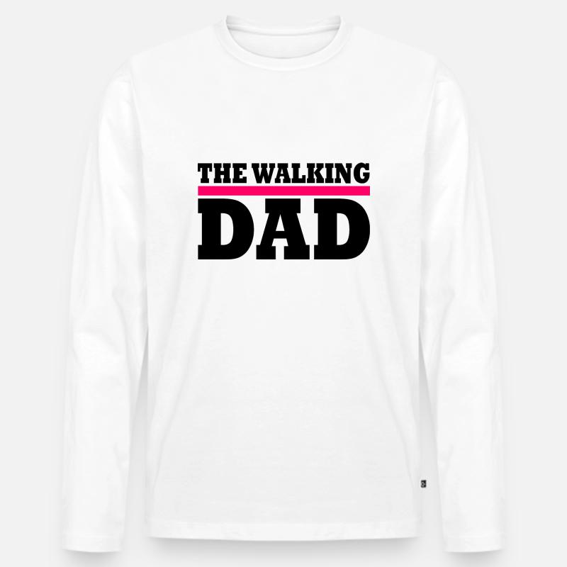 The walking dad - Männer Premium Bio Langarmshirt - Weiß