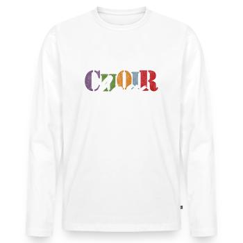 Chorale - Chanteuse basse - T-shirt manches longues Premium bio Homme - blanc - Devant - Nico (187cm)