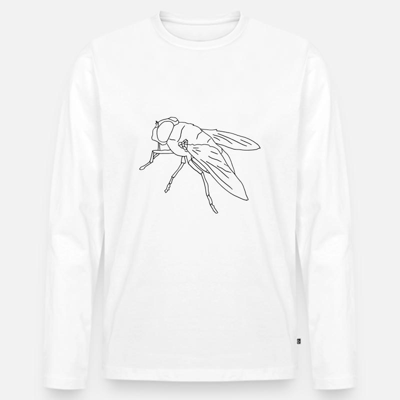 Fliege fly Riesenfliege - Männer Premium Bio Langarmshirt - Weiß