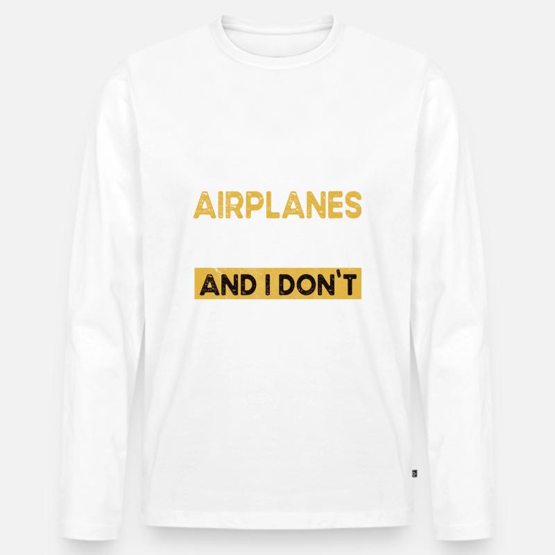 Airplanes is my hobby - Männer Premium Bio Langarmshirt - Weiß