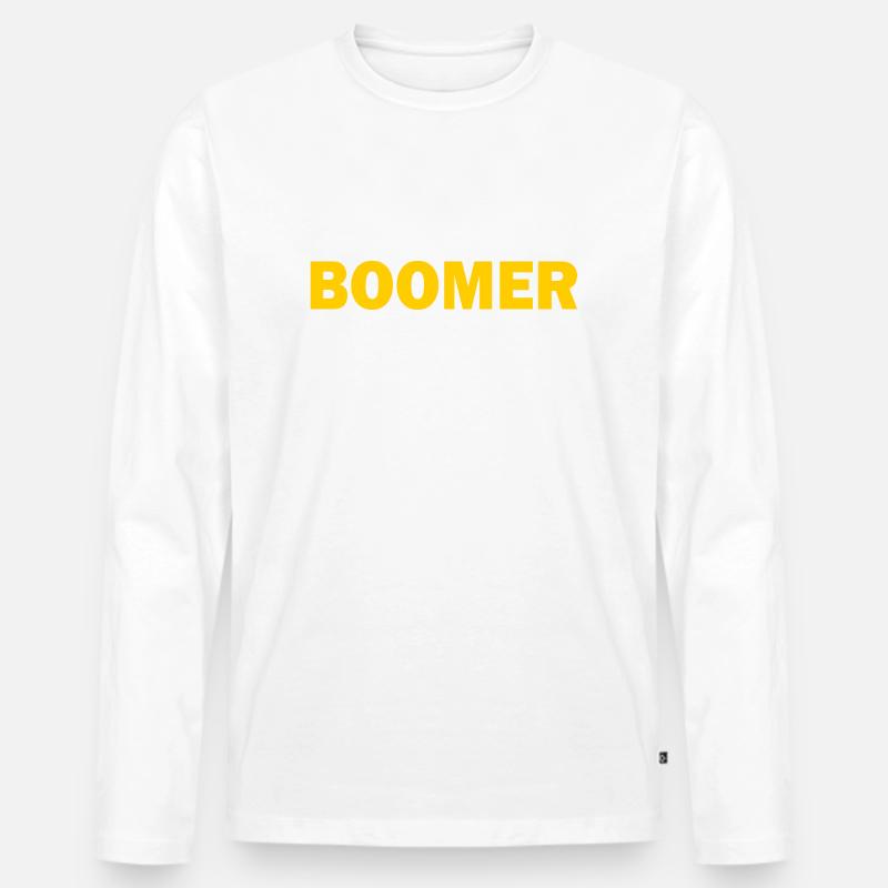 Boomer - Männer Premium Bio Langarmshirt - Weiß