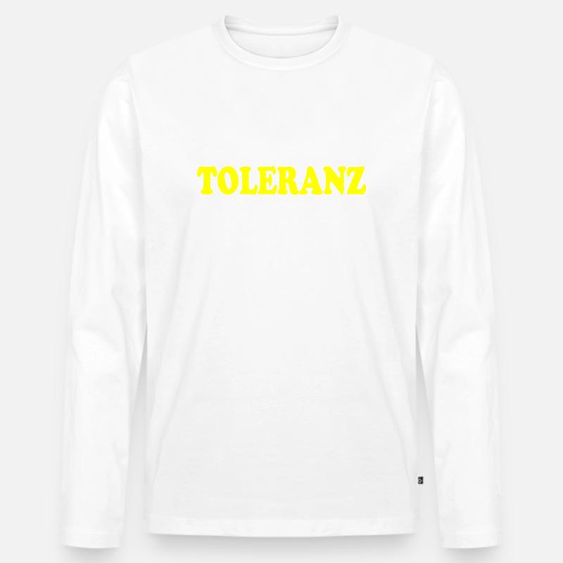 Toleranz - Männer Premium Bio Langarmshirt - Weiß
