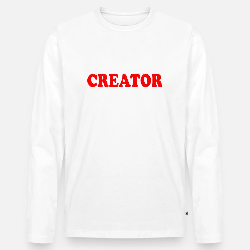 Creator - Männer Premium Bio Langarmshirt - Weiß