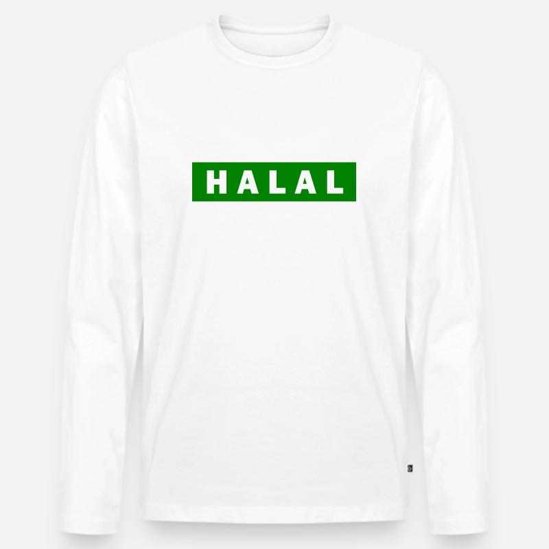Halal - Männer Premium Bio Langarmshirt - Weiß