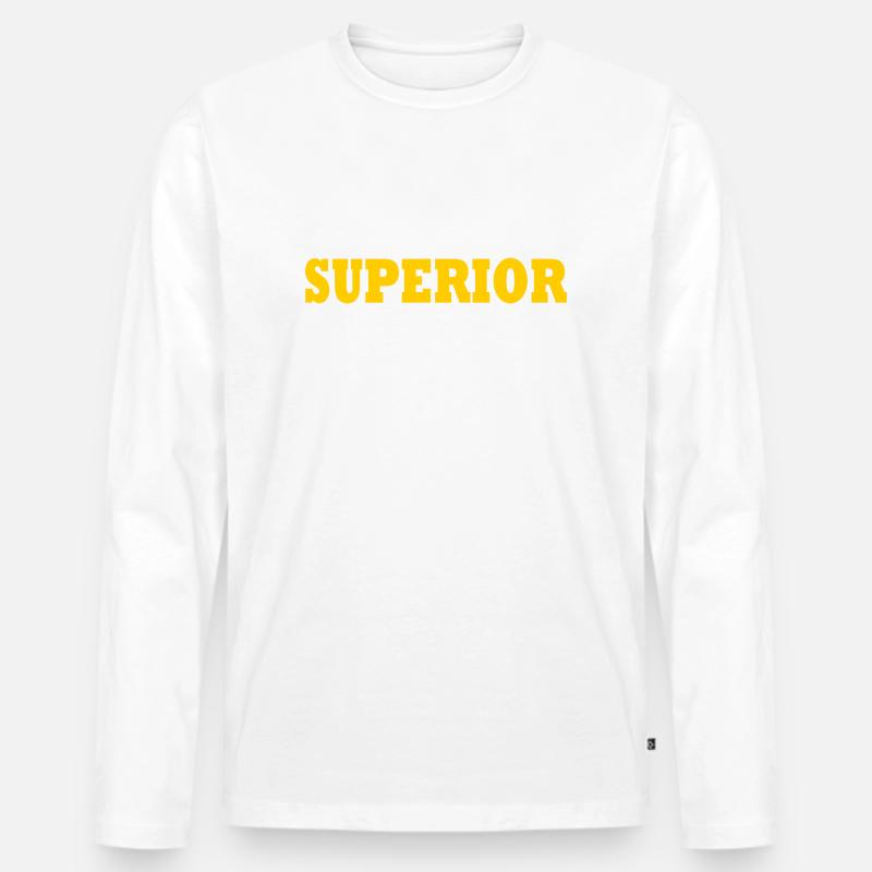 Superior - Männer Premium Bio Langarmshirt - Weiß