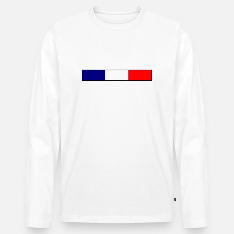 Frankreich - Männer Premium Bio Langarmshirt - Weiß