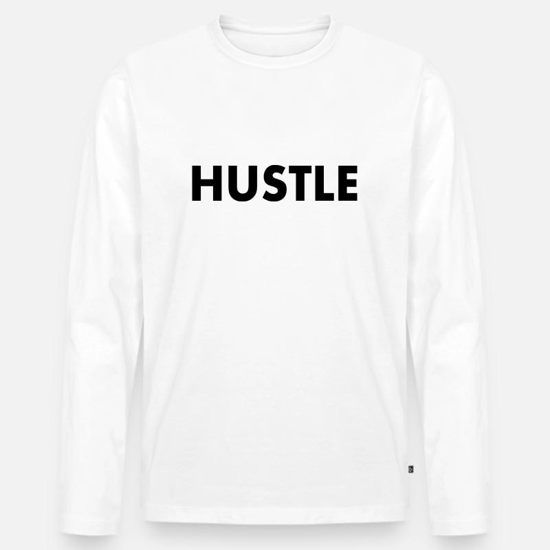 Hustle - Männer Premium Bio Langarmshirt - Weiß