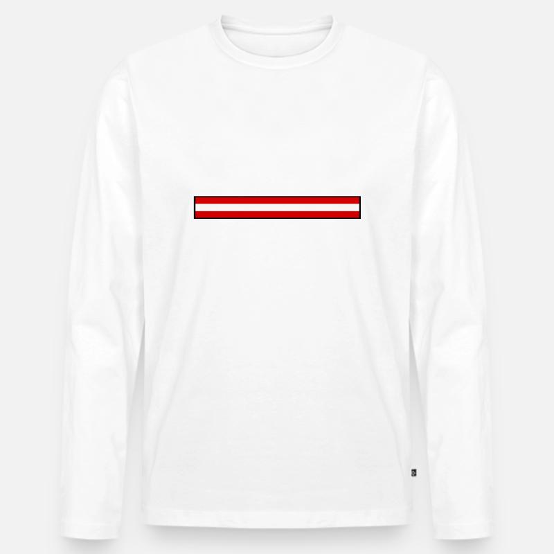 Austria - Männer Premium Bio Langarmshirt - Weiß