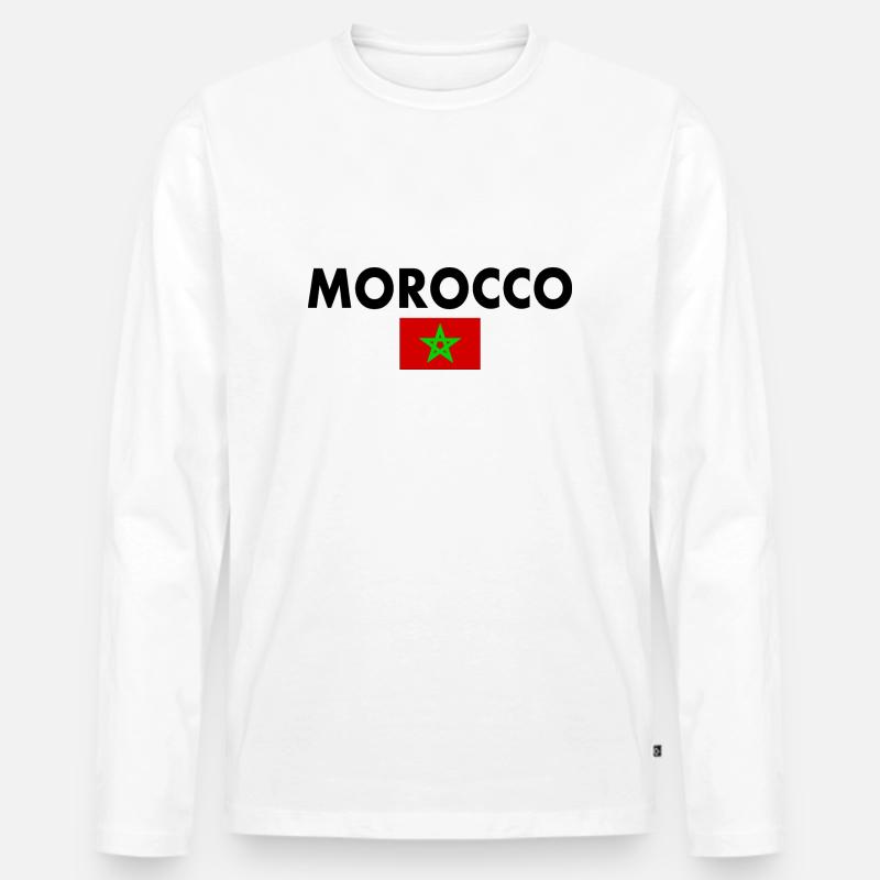 Marokko - Männer Premium Bio Langarmshirt - Weiß