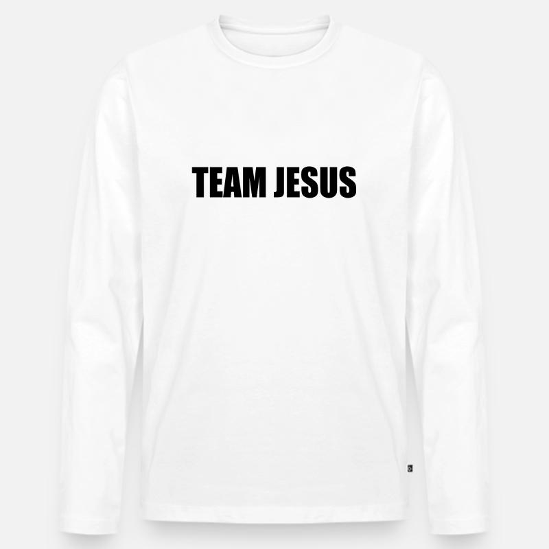 Team jesus - Männer Premium Bio Langarmshirt - Weiß