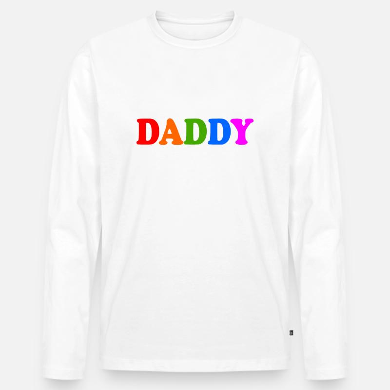 Daddy - Männer Premium Bio Langarmshirt - Weiß