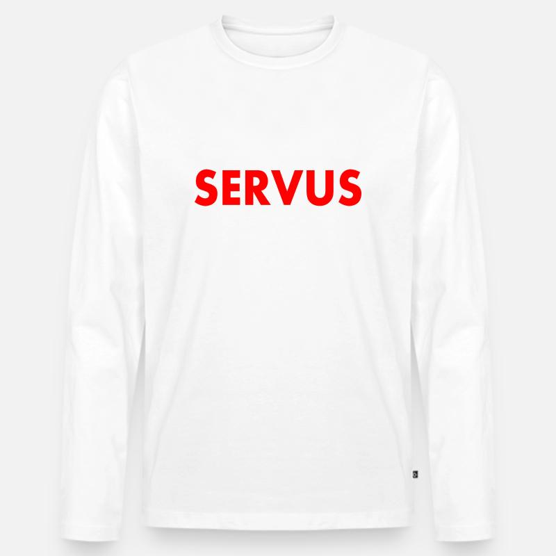 servus - Männer Premium Bio Langarmshirt - Weiß