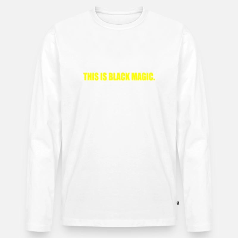 this is black magic - Männer Premium Bio Langarmshirt - Weiß