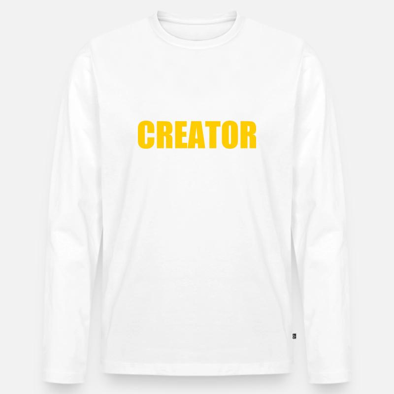 Creator - Männer Premium Bio Langarmshirt - Weiß