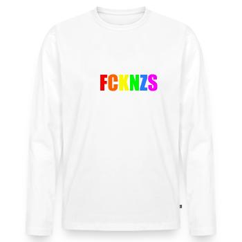 Fck nzs - Männer Premium Bio Langarmshirt - Weiß - Vorne - Nico (187cm)
