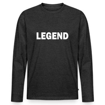 Legend - T-shirt manches longues Premium bio Homme - anthracite chiné - Devant - Nico (187cm)