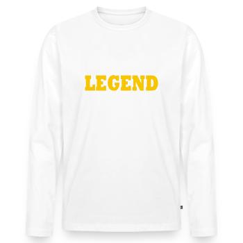 Legend - Men's Premium Organic Long Sleeve Shirt - white - Front - Nico (187cm)