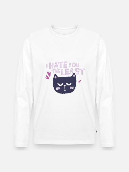 Hate you the least white - Men's Premium Organic Long Sleeve Shirt - white