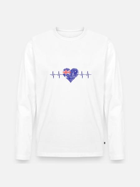 Australia, Down Under - Männer Premium Bio Langarmshirt - Weiß