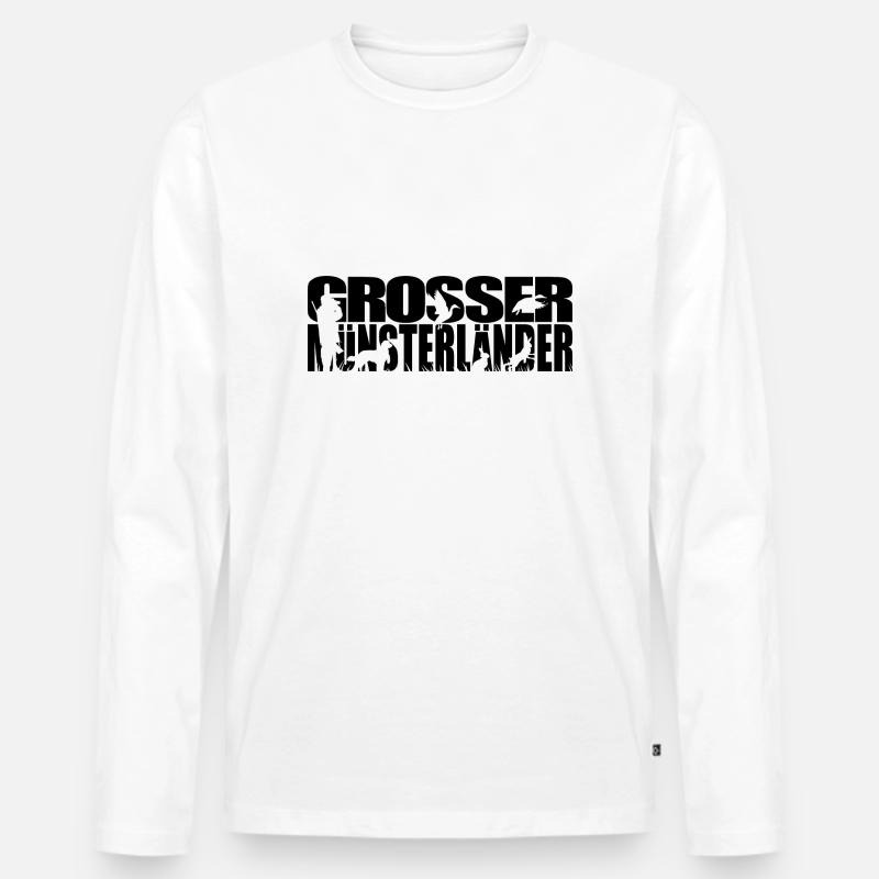 GROSSER MÜNSTERLÄNDER Jagdhund Jagdhunde Wilsigns - Männer Premium Bio Langarmshirt - Weiß