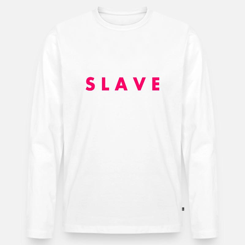 Slave - Männer Premium Bio Langarmshirt - Weiß