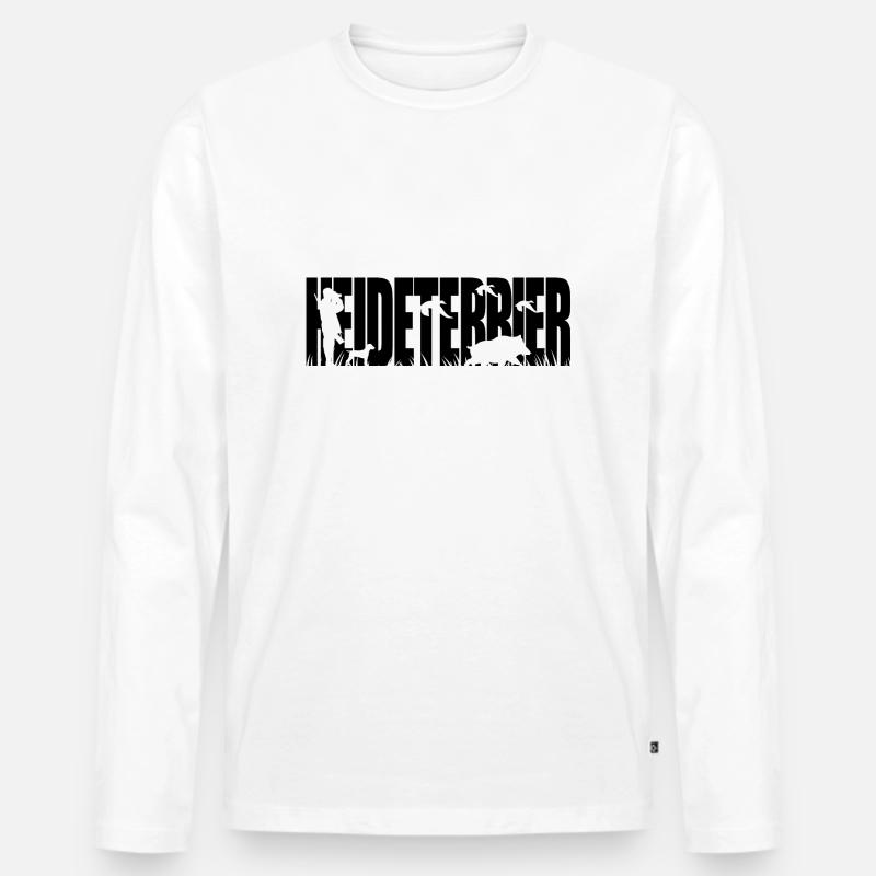 HEIDETERRIER Jagdhunde Jagdhund Wilsigns - Männer Premium Bio Langarmshirt - Weiß