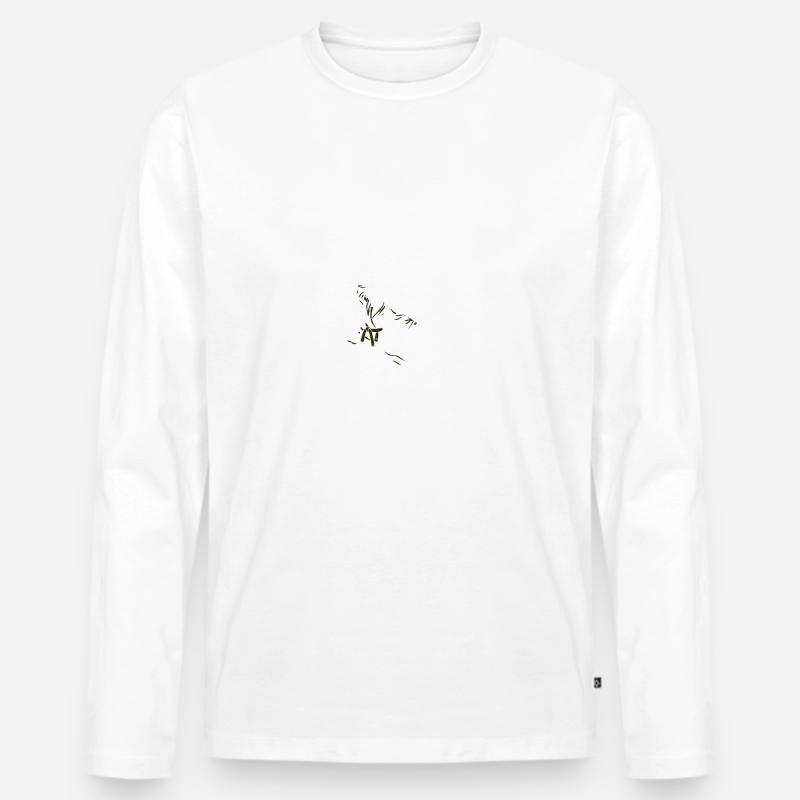 Martial Heartbeat - Männer Premium Bio Langarmshirt - Weiß