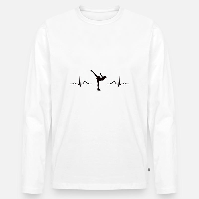 Eiskunstläufer Schlittschuhlaufen Eiskunstlauf - Männer Premium Bio Langarmshirt - Weiß