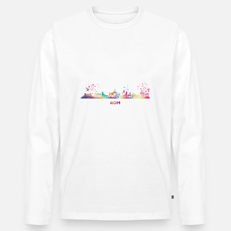 Römische Skyline Rom - Männer Premium Bio Langarmshirt - Weiß
