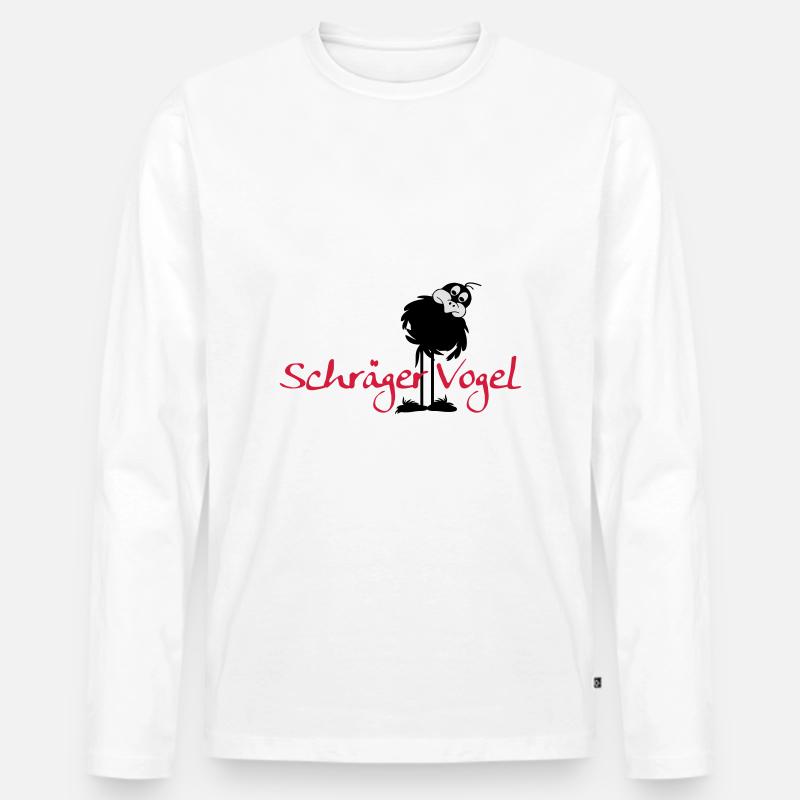 Schräger Vogel - Männer Premium Bio Langarmshirt - Weiß